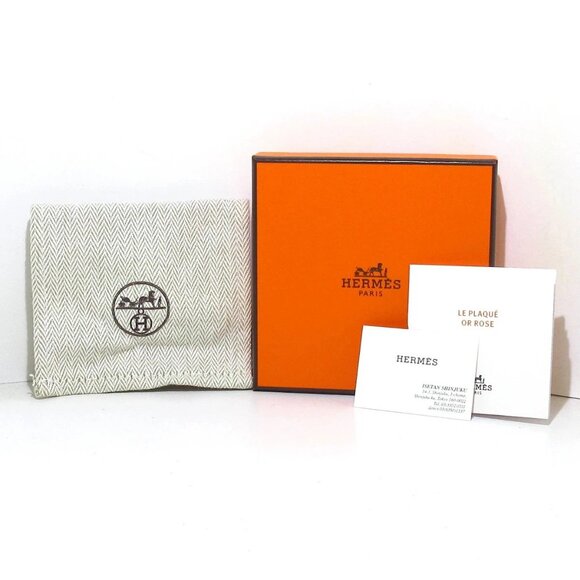 Auth HERMES Olympe - Rose Gold Beige Hardware Veau Epsom Earrings - Picture 7 of 7